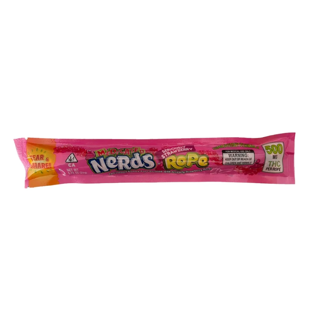 Nerds Rope Strawberry 500mg THC edible rope